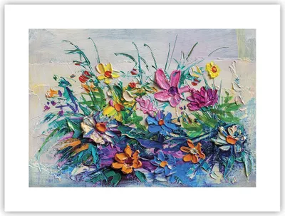 Produktbild von Poster - Poster ohne Rahmen - Blumen die Farben pastos - 40x30 cm - Wand Bild - Wanddeko - Wandbilder - Kunstposter - Wandposter - Bilder - Kunstdruck - Wanddekoration - Wandbild - P2XAA40x30-4521