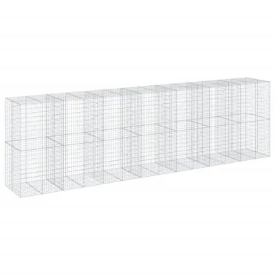Zdjęcie produktu dla Kosz gabionowy z pokrywą, 700x100x200 cm, galwanizowane żelazo