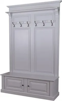 Produktbild von Casa Padrino Landhausstil Massivholz Garderobenschrank Grau 140 x 41 x H. 210 cm - Wand Garderobe - Flur Schrank - Flurmöbel - Garderobenmöbel - Landhausstil Möbel