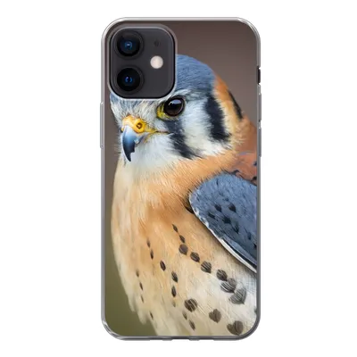 Produktbild von MuchoWow® Handyhülle Schutzhülle Hülle für iPhone 12 Vogel - Makro - Blau Silikon Softcase Handy Hülle - Schutzhülle