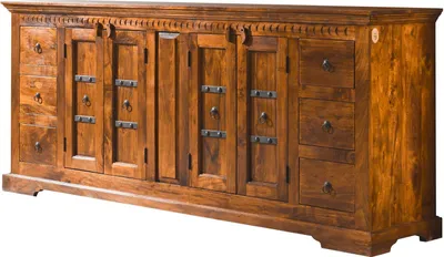 Image de MASSIVMOEBEL24 | Buffet 212x50 Acacia laqué Miel OXFORD #0414