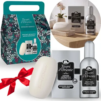 Produktbild von Tesori d'Oriente Muschio Bianco Geschenkset, Eau de Toilette + Stückseife