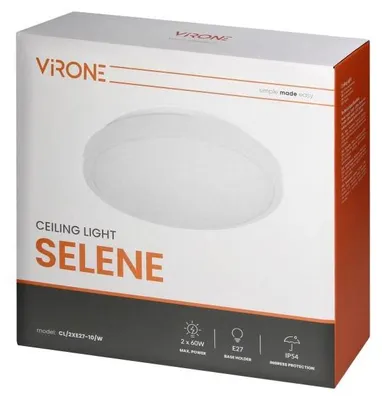 Immagine prodotto di Apparecchio a soffitto ORNO SELENE CL/2XE27-10/W, 2xE27, max. 2x60W IP54, diametro 30,5cm, bianco
