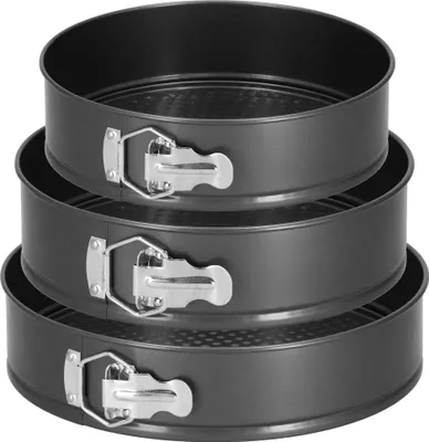 Produktbild von Springbackform 3er-Set runde Backbleche zum Backen Durchmesser 23 cm 25 cm 27 cm