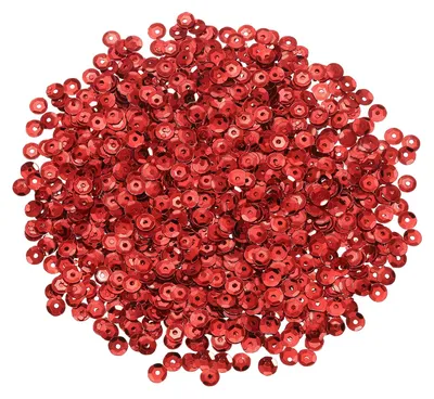 2000 Glitzer-Pailletten, 5 mm, Rot, mit Loch, 20 g