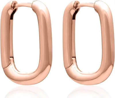 Produktbild von Eckige Damen Creolen von JEWLIX aus rosévergoldetem 925er Silber