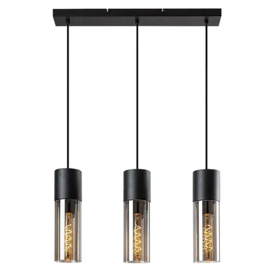 Image de Rabalux 72053 Suspension à 3 spots Ronno, E27, noir-gris, ronde, style moderne, ø90 mm
