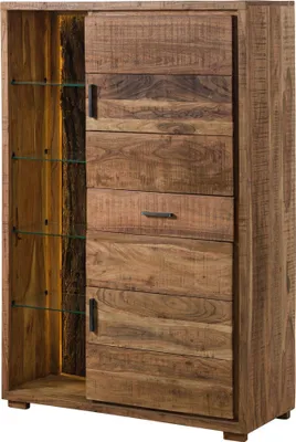 Produktbild von MASSIVMOEBEL24 Highboard Akazie 100x40x150 natur lackiert BARK #106