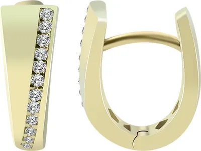 Produktbild von 333/- Gold Klapp-Creolen "Sheyla", Zirkoniabesatz, Gelbgold, 8 Karat