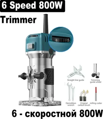 Obrázok produktu pre Fréza na drevo – hrubovacia fréza 800 W – bezkomutátorový motor – 30 000 otáčok za minútu – upínacia hlava 6,35 mm – ručná fréza na drevo