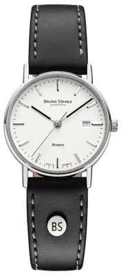 Produktbild von Bruno Söhnle Damen Armbanduhr 17-13106-241 Rondo Edelstahl Lederband schwarz