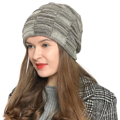 Produktbild von DonDon Damen warme Strickmütze mit weichem Innenfutter - beige schwarz