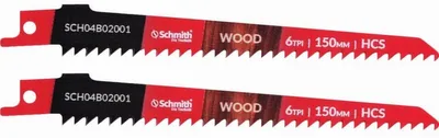 Produktbild von Schmith Sägeblätter Säbelsäge HCS 50CRV 150mm 2 Stk. Säbelsägeblätter Stichsägeblatt Multitool Zubehör Fuchsschwanz Säge Werkzeug Pendelhubsäge Universal