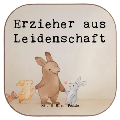 Produktbild von Mr. & Mrs. Panda Tischuntersetzer Erzieher Leidenschaft Design - Weiß - Geschenk, Tassenuntersetzer, Coaster, Untersetzer für Gläser, Spruch, Ausbildung, Pädagoge, Beruf