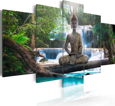 Produktbild von Neuheit! Modernes Acrylglasbild Wanbild c-A-0021-k-n (200x100) - 5 Teilig Bilder Foto Bild Dekoration Wand Bilder Kunstdruck BUDDHA