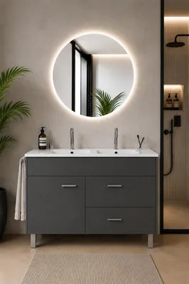 ORIGEN BATH SAMOS Badmöbel mit Doppelwaschbecken 120x45 cm, Graphit