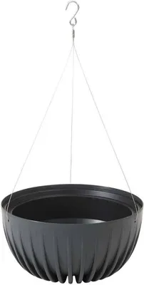 Zdjęcie produktu dla HowHomely doniczka okrągła 14 cm wysokości, wisząca doniczka, antracytowa doniczka na balkon ogrodowy