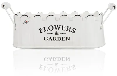 Produktbild von FLOWERS & GARDEN Jardiniere Blumenkasten mit Griffen 26cm weiß