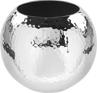 Zdjęcie produktu dla Fink MOON, wazon, niklowana stal, ręcznie kute, srebrny kolor, wymiary: długość 20 cm, szerokość 20 cm, wysokość 20 cm, średnica 25 cm, numer katalogowy: 157098