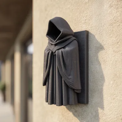 3D-gedruckte Kapuzenfigur als Wanddekoration – Decords, Produktansicht 1