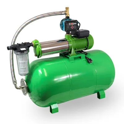 Produktbild von CHM GmbH® Hauswasserwerk 150 Liter 11 Bar Druck 8600 L/h mit einstellb. Druckschalter mit LED Display und Trockenlaufschutz, KI-generiertes Bild