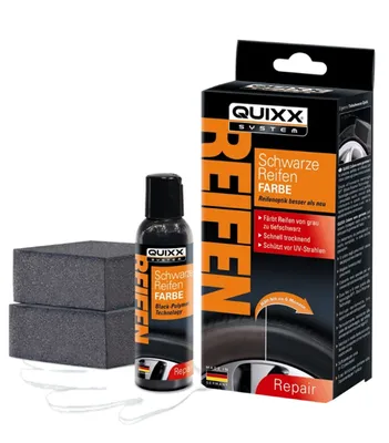 Produktbild von QUIXX Reifenfarbe Reifenlack Reifenschwarz Reifenversiegelung schwarz 75ml