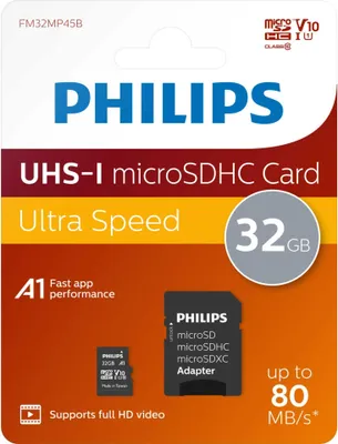 Produktbild von Philips MicroSDHC 2-Pack    32GB Class 10 UHS-I U1 incl. Adapter