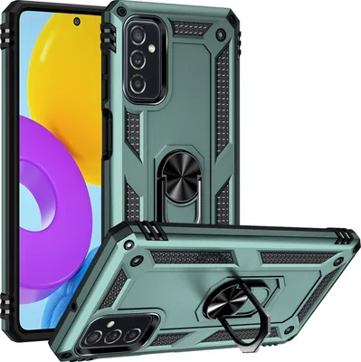Obrázek produktu pro Pouzdro pro Samsung Galaxy M52 5G dvouvrstvé robustní, vojenská ochrana pouzdro s držákem prstenu a stojánkem zelené