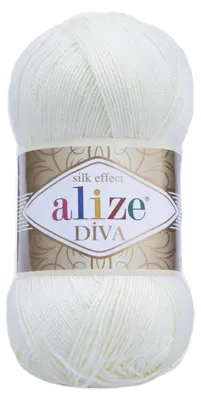 Strickgarn ALIZE DIVA Sommerwolle Häkelgarn Wolle Sommer Stricken Häkeln 1055 weiß