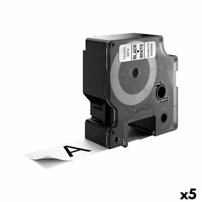 Image de Cassette de ruban Dymo D1 24mmx7m noir/blanc paquet de 5 pièces