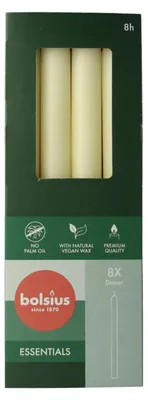 Productafbeelding van Bolsius Dinerkaarsen 230/20 Soft Pearl (8 stuks)