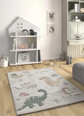 Produktbild von ATTICGO Kinderteppich CLOWN Dinosaurier in Mehrfarbig, 120x170 cm