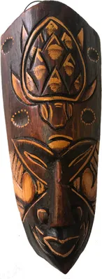 Produktbild von Maske Schildkröte bemalt 20 cm, Holz-Maske aus Bali, Wandmaske