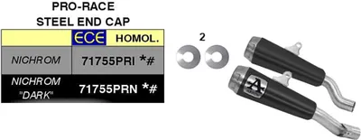 Immagine prodotto di Marmitta slip-on ARROW pro-race nichrom scuro per Kawasaki Z 1000