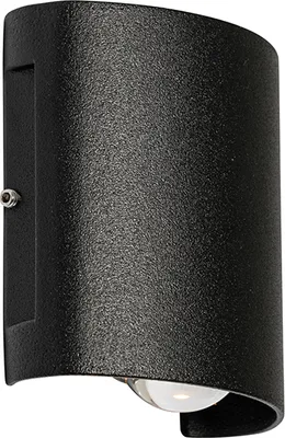 Produktbild von Außenwandleuchte Schwarz inkl  LED 2 Flammig IP54 Silly