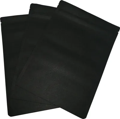Produktbild von 400 Aromabeutel Standbodenbeutel mit Druckverschluss 190x265+100 für 500 g schwarz