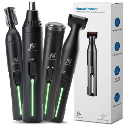 Productafbeelding van Nuvance 4-in-1 Neustrimmer - Trimmer Mannen - Wenkbrauw Trimmer - Neustrimmer Mannen - Oortrimmer