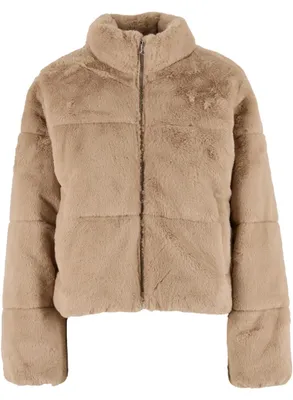 Obrázek produktu pro Dámská zimní bunda Urban Classics Ladies Short Faux Fur Puffer Jacket wetsand - XL
