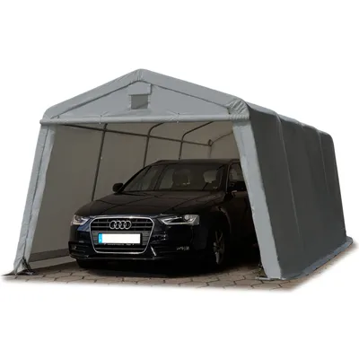 Produktbild von Zeltgarage ca. 3,3 x 6,2 m PREMIUM Carport PE 500 N Plane Unterstand Lagerzelt Garage in dunkelgrau