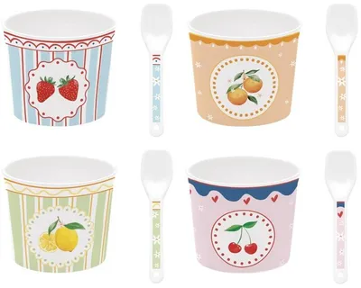 Immagine prodotto di Set di quattro coppette per gelato Fruit Mania