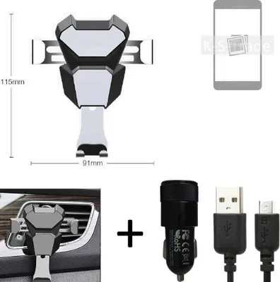 Produktbild von K-S-Trade KFZ Halterung kompatibel mit Samsung Galaxy S22 Halterung Lüftungshalterung Lüftungsschlitz schwarz-silber Autohalterung Handy inkl. KFZ