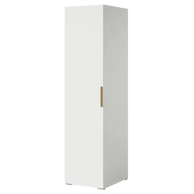 Produktbild von Drehtürenschrank Napoli 1D 50 Weiß (schwarzer oder goldener Griff)