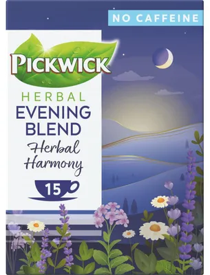 Produktbild von Pickwick Evening Blend Kräutertee, 15 Beutel, 23 g – Beruhigende Mischung