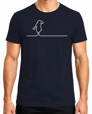 Produktbild von La Linea Balum Osvaldo Cavandoli Strichmännchen Kult Cartoon Herren T-Shirt, Navy, L
