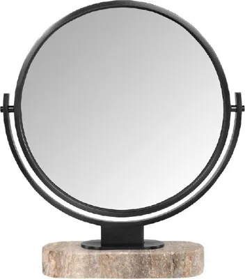 Image de Casa Padrino Miroir de courtoisie noir / gris H. 51 cm - Miroir de courtoisie