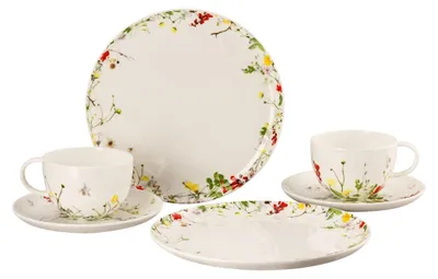 Imagen del producto de Rosenthal Set 6-tlg. mit Kombitassen und Couptellern Brillance Fleurs Sauvages 10530-405101-28597