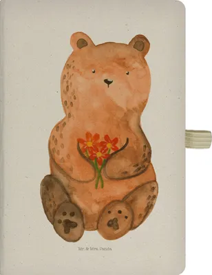 Produktbild von Mr. & Mrs. Panda kariertes notizbuch Bär Dankbar - Transparent - Geschenk, Blumen, Danke, Reisetagebuch, Teddy, Journal, A5 Heft, Dankeschön, Adressbuch, Kladde