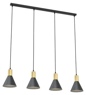 Obrázok produktu pre Závesná lampa Rosa z matnej čiernej ocele a zlata