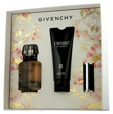 Productafbeelding van Givenchy L'Interdit set, 50 ml Eau de Parfum, met body lotion en een mini Le Rouge