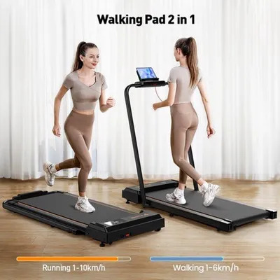 Image de Tapis de course pliable pour la maison - Moteur de 2,5 chevaux - Vitesse réglable de 1 à 10 km/h - Appareil de fitness pliable